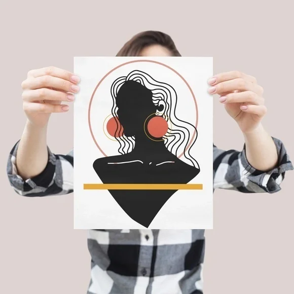 Modern Abstract Woman Wall Art Print Unframed - Picture 6 of 10